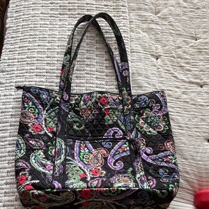 Vera Bradley Black and Multicolor Paisley Tote